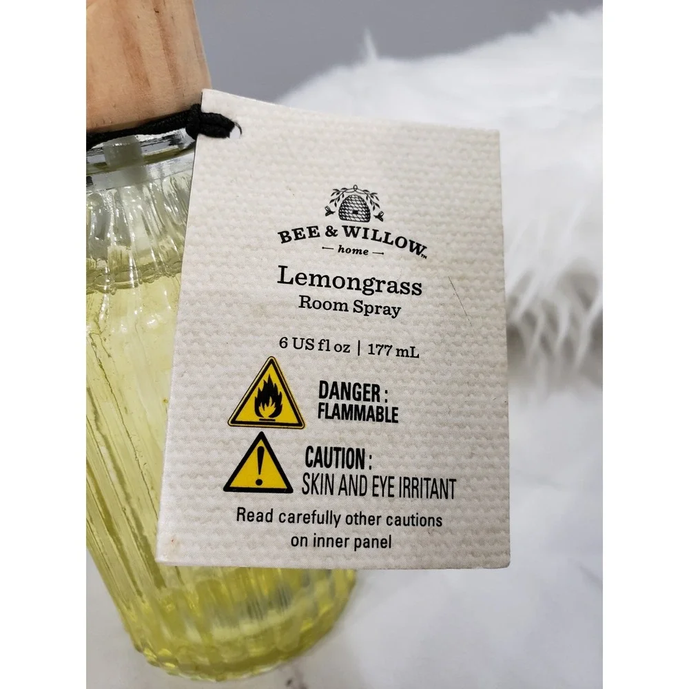 Bee &‎ Willow LEMONGRASS Rosemary Room Spray Non Aerosol Air Freshener 6 Fl Oz